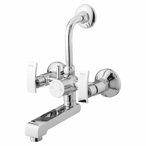 Wall Mixer With Provision for Overhead Shower with L- Bend Pipe Chrome